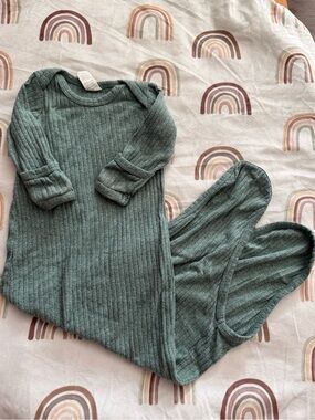 kate quinn Ribbed Footed Sleep Sack in Sage Green